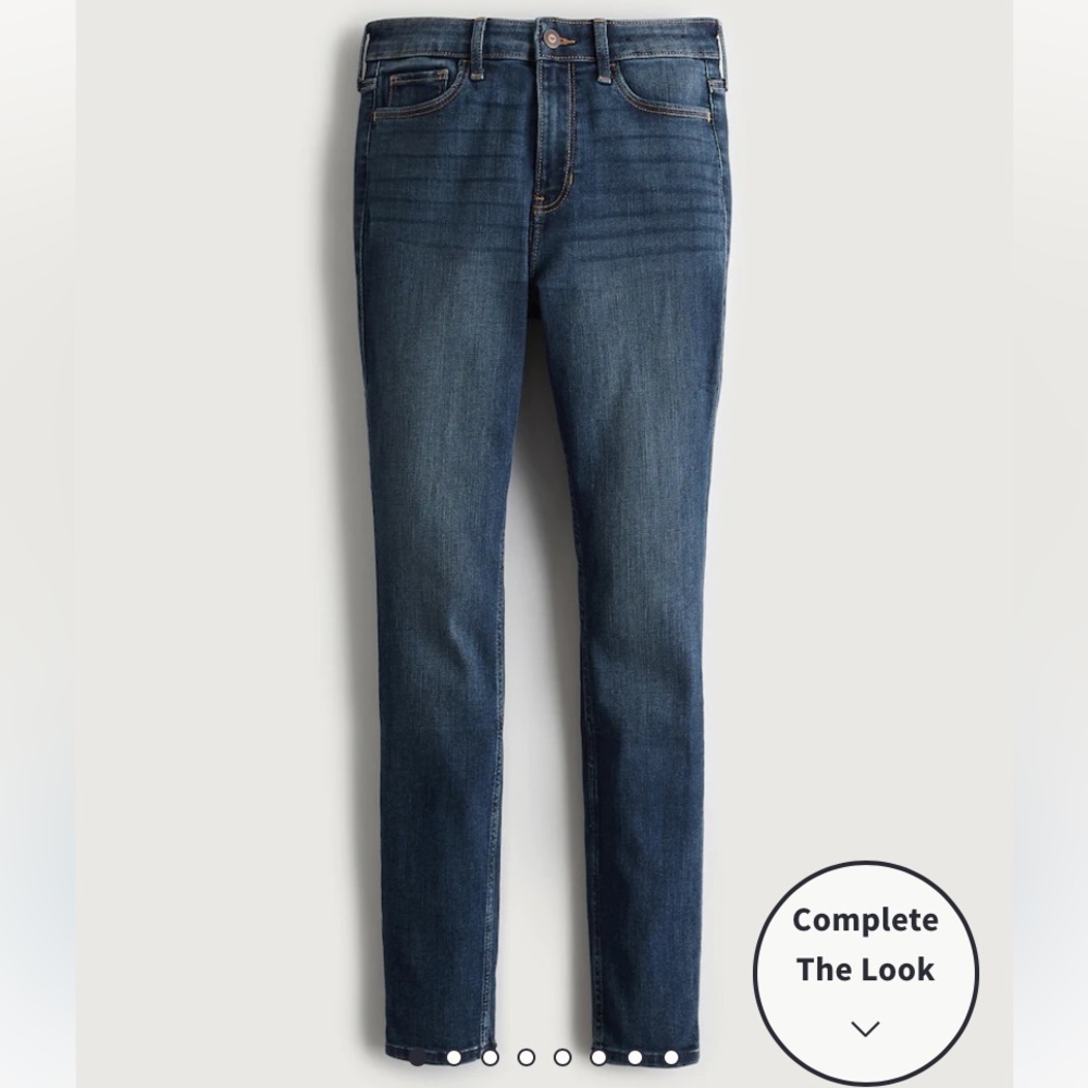 NEW HOLLISTER HIGH-RISE DARK WASH SUPER SKINNY JEANS SIZE:5 Long - Picture 5 of 10